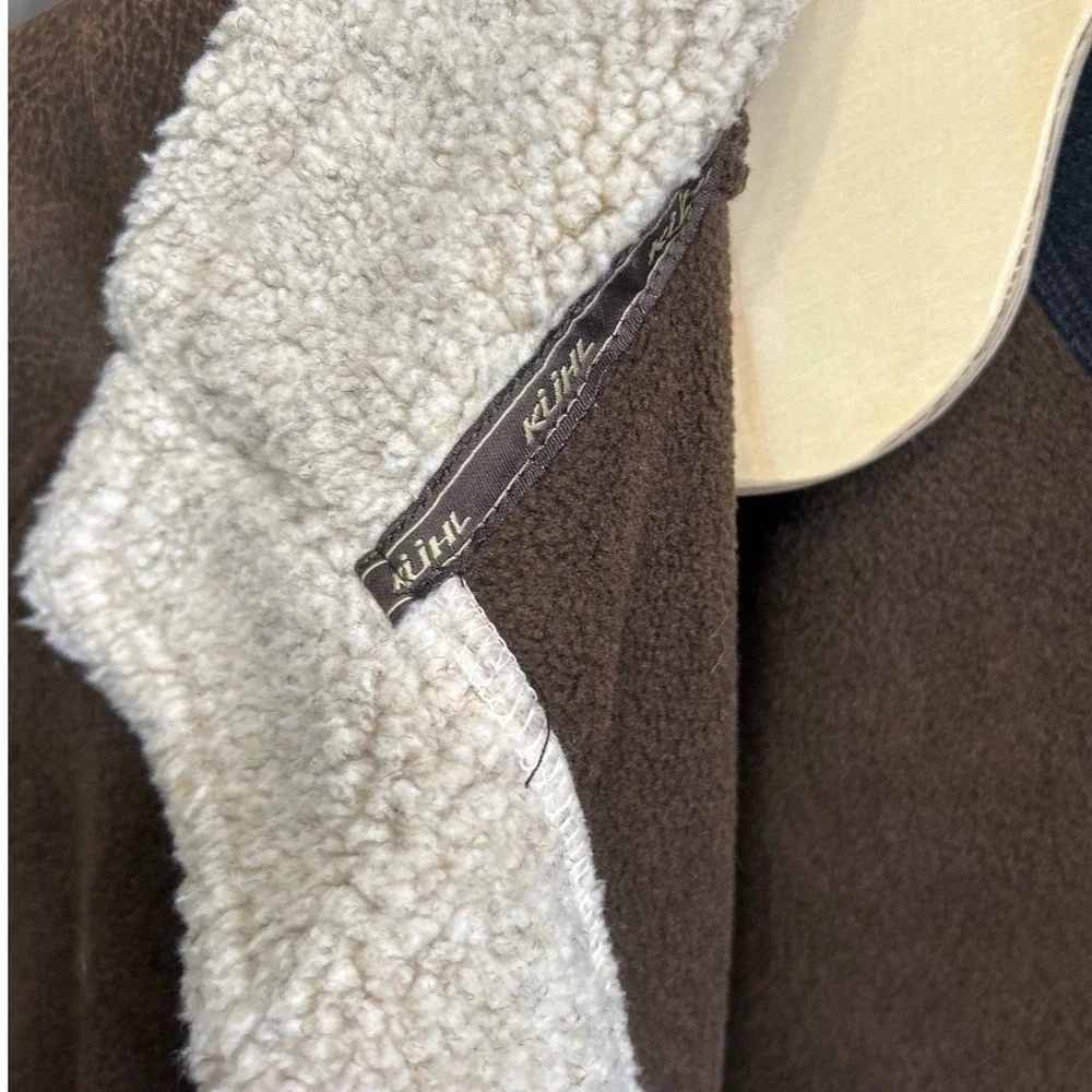 Kuhl Mens Brown Fleece Sherpa Lined‎ Full Zip Jacket Sz. XL Alpenwurxs